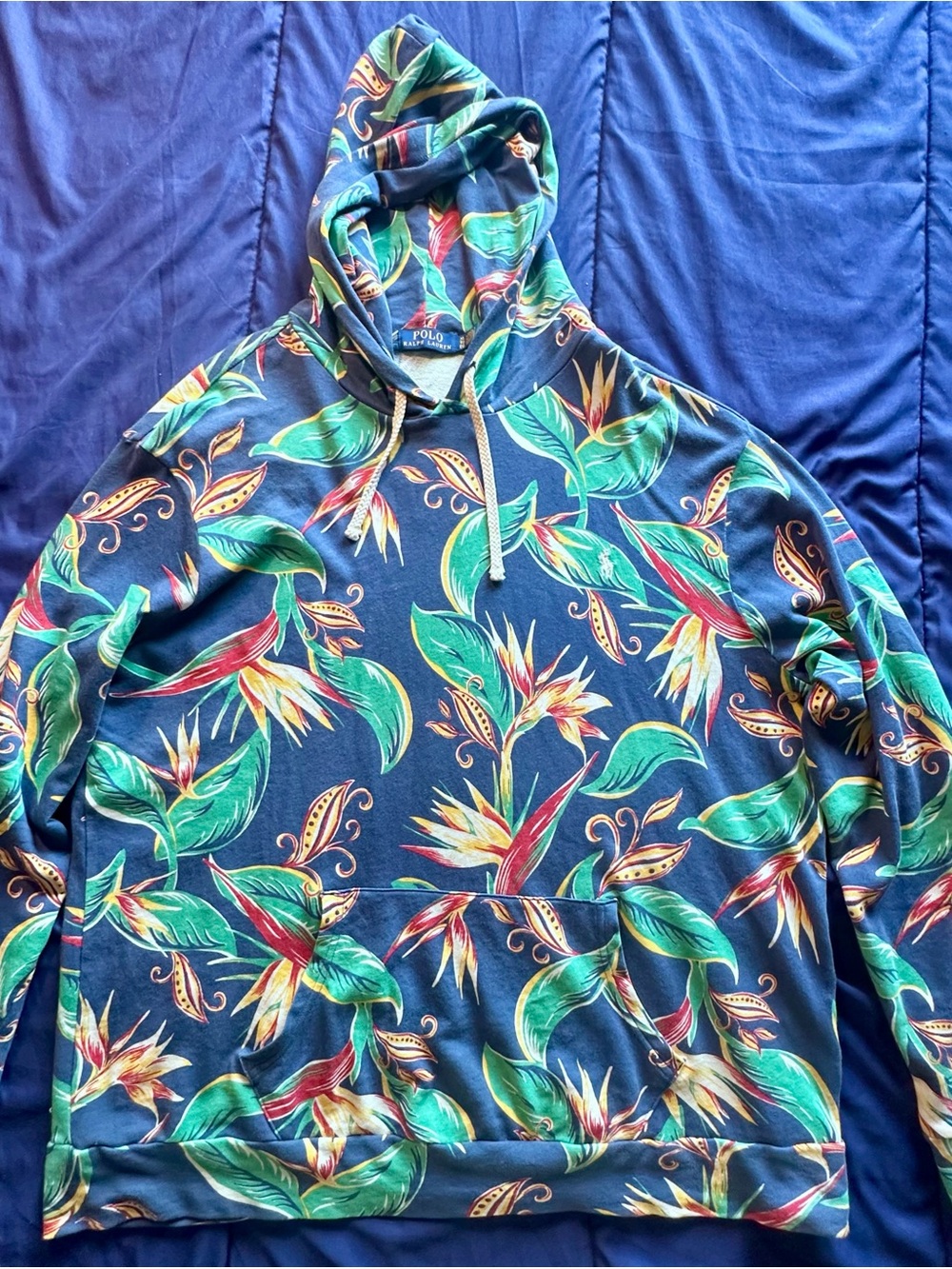 Polo by Ralph Lauren XL Navy Tropical Floral Hoodie